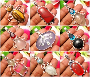 Tiger Eye Rutile Dichroic Glass Gemstone Pendant 925 Silver Overlay U105 G - Picture 1 of 9