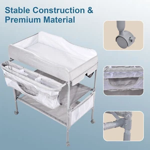 Portable Infant Baby Changing Table Folding Diaper Station Nursery Organizer - Picture 1 of 8