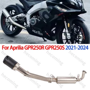 For Aprilia GPR250R GPR250S Exhaust System Mid Pipe Link Carbon Fiber Muffler - Foto 1 di 9