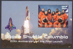 GHANA - 2023 20th ANNIV. OF THE FINAL LAUNCH SPACE SHUTTLE COLUMBIA MIN/SHT MNH - Picture 1 of 4