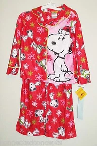 Charlie Brown Christmas Peanuts Snoopy Youth Girls Pajama Set SZ XSmall or Small - Picture 1 of 2