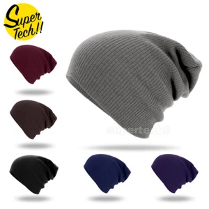 Men Women Baggy Cap Slouch Oversize Hat Ski Beanie Winter Knit Warm AU - Picture 1 of 6