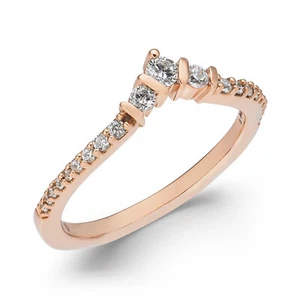 0.35 Ct Round Cut Created Diamond 14K Rose Gold FN Promise Ring for Women - Picture 1 of 4