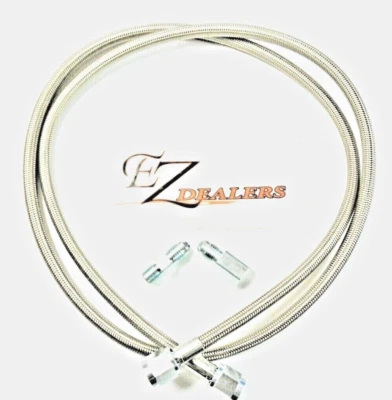 48" Gauge Line Kit Oil Fuel Pressure Hose Braided 1/8" NPT -4 AN IMCA NHRA SBC - Image 1 of 4
