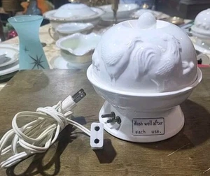 Vintage Egg Cooker Steamer Chicken Rooster White Ceramic by Chadwick Miller - Picture 1 of 7