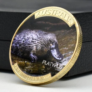 Moneta d'oro protettiva animale ornitorinco metallo australiano medaglia commemorativa artigianato - Foto 1 di 12