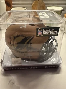 Devon Achane Signed Miami Dolphins Salute To Service Mini Helmet Beckett - Picture 1 of 3