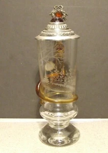 Freiherr von Poschinger Glass Stein Etched Hand Blown Serpentine Handle #40/250 - Picture 1 of 8