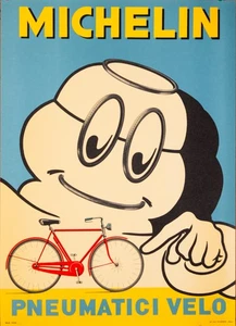 Michelin Bibendum Italian Bicycle Tire Poster 1959 Bicycle ORIGINAL PRINTING - Picture 1 of 5