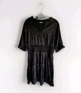 Damen ausgestelltes Kleid gesmokt Fee Grunge Whimsigoth Witchy Gothic schwarz Gr. L - Bild 1 von 4