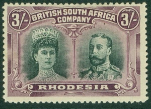 SG 158 Rhodesia 1910-13. 3/- verde y violeta. Un ejemplo recién montado como nuevo... - Imagen 1 de 1