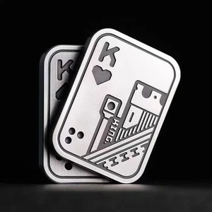 Metal Poker Magnetic Fidget Push Slider Card Stress Relief EDC Toy skull - Picture 1 of 12