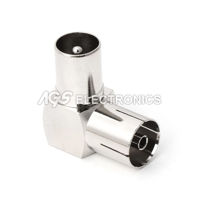 ADATTATORE ANTENNA TV COASSIALE RF MASCHIO A FEMMINA 90 GRADI - Immagine 1 di 1