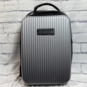 Snap-On Luggage Backpack Hard Cover Clam Shell Black Silver Carryon Laptop Bag - Picture 1 of 12