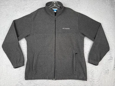 Columbia Fleece Jacket Mens Large Gray Full Zip Stand Collar Zip Pockets Outdoor - Image 1 of 4