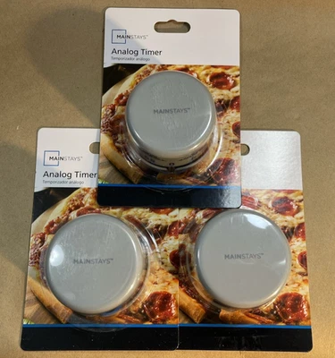 (3) Mainstays Metal Bell Kitchen Cooking Timer 60-Minute Analog Mechanical Alarm - Image 1 of 4