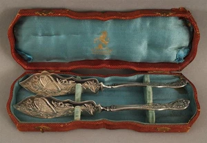 Cuchillos antiguos de mantequilla maestros de plata esterlina JE Caldwell mariposa rey inglés - Imagen 1 de 19