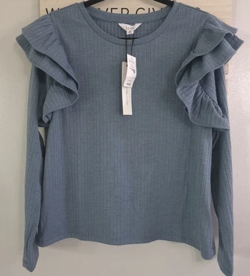 Nicole Miller Нью-Йорк футболка размер XL (2) цвет синий рукав длиной - Изображение 1 из 4