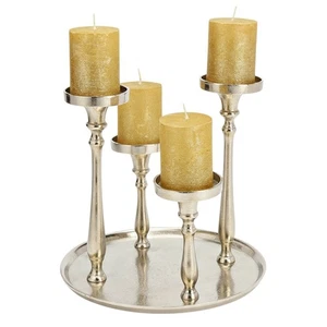 Adventskranz Silber 29 cm Metall Dekokranz Weihnachtsdeko Kranz Advent rund - Bild 1 von 4