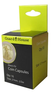 Gold Direct Fit Coin Capsules: 1/2 oz Gold American Eagle Coin Capsule - 27MM - Picture 1 of 1