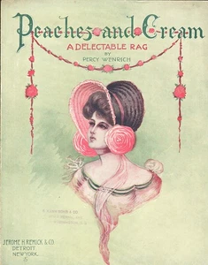 Peaches And Cream DELECTABLE RAG 1905 Percy Wenrich Sheet Music! - Picture 1 of 3
