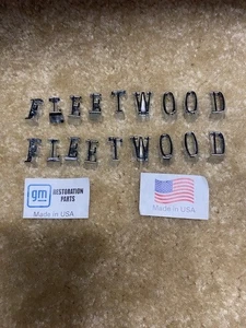 65 66 67 68 69 70 NEW CADILLAC FLEETWWOOD FENDER LETTER EMBLEMS PAIR 1965-1970 - Picture 1 of 4