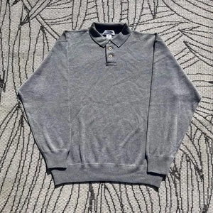 I Levrieri Polo Sweater Men’s Large Gray 100% Merino Wool Italy Jumper - Picture 1 of 3