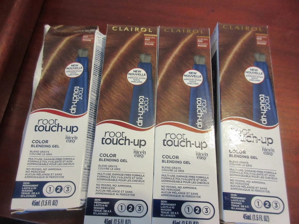 Gel mezclador color cabello retoque raíz Clairol 4 PK rojo castaño rojizo nuevo envío gratuito  Foto 1 de 1