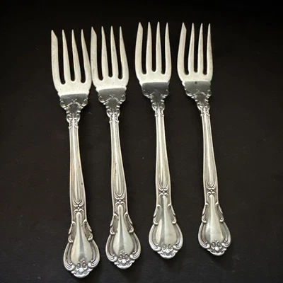 Chantilly by Gorham Sterling Silver set of 4 Pastry or small Fish Forks 5.75" - Image 1 of 4