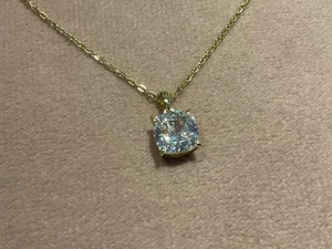 2.0 Carat Lab Created Cushion Diamond Pendant inc Necklace Gold Plated 925 - Picture 1 of 7