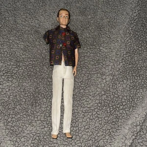 1960s Vintage Barbie Boyfriend Ken Brown Doll Flocked Fuzzy Hair Japan - Picture 1 of 7