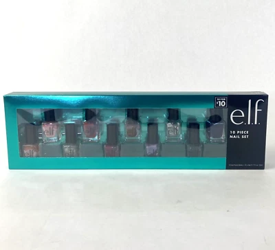 e.l.f. Набор лаков для ногтей из 10 предметов металлик и блеск разных цветов 0,17 жидкой унции НОВЫЙ - Изображение 1 из 4