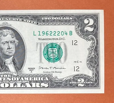 April 22, 1962 (L 19622204 B) Birthday Note in Y/D/M Format $2 Two Dollar Bill - Image 1 of 3
