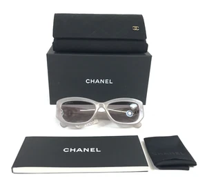 Chanel Sunglasses 5493-A c.1730/S6 Clear Gray Asian Fit w/ Gray Gradient Lenses - Picture 1 of 12