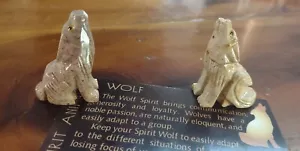 Carved Natural Dolomite Stone Spirit Animal Wolf Communication - Picture 1 of 3