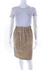 St John Collection Womens Knit Spotted Elastic Waist Pencil Skirt Beige Size 6