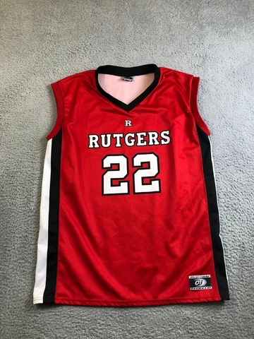 Rutgers Basketball Jersey Womens XXL Red V Neck OT Sports #22 Scarlet Knights Cover