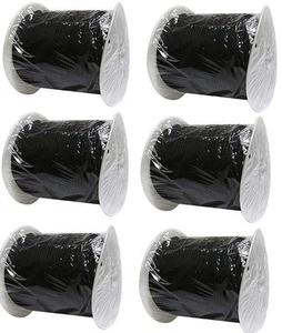 (6) Rollen 5/32 Zoll x 400 Fuß Paracord schwarz Militärqualität 550 Seil Schnur - Bild 1 von 3