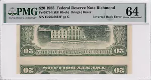 1985 $20 Federal Reserve Note | PMG 64 | 🔄 Inverted Back Error ⚠️ - Picture 1 of 4