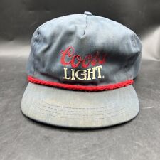 VTG Coors Light Hat Cap Snap Back Blue/Red Rope Trucker Beer Adjustable Denim