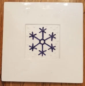 Crate & Barrel 8" Ceramic Snow Flake Trivet Italy Stefani Ceramica - Picture 1 of 2