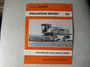 CLAAS 106 combine evaluation report performance data brochure - Picture 1 of 8