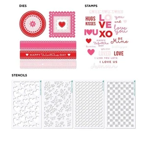 Juego de sellos, troqueles y plantillas Diamond Press i Love You nuevo 790028 - Imagen 1 de 13
