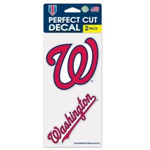 Washington Nationals 4x4 Perfect Cut Set of 2 Decal [NEW] MLB Car Emblem Sticker - Picture 1 of 1
