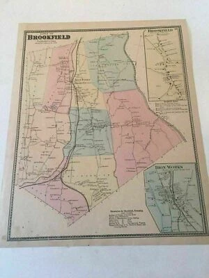 Original 1867 Beers  Map Brookfield Fairfield County Connecticut - Image 1 of 4