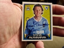 SIGNED STEVE MCMANAMAN, MAN CITY 2005 MERLIN'S  F.A PREMIER LEAGUE STICKER