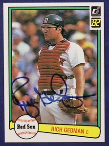 1982 Donruss #512 Rich Gedman RC autógrafo en tarjeta firmado Medias Rojas - Imagen 1 de 2