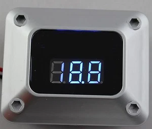 Silver 3 Digit Blue LED 12v Rectangle Digital Voltmeter Car Marine RV Audio SUV - Picture 1 of 1