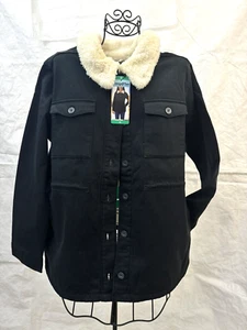Hang Ten Women's Utility Fleece lined Jacket Plush Collar Black Size XL 1702255 - Picture 1 of 4