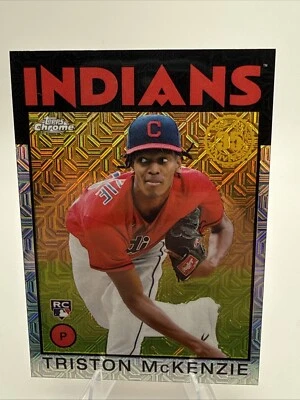 2021 Topps Triston McKenzie Silver Pack Chrome RC Rookie Card 86BC-63 Indians - Image 1 of 4